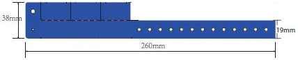 3 Tab 1-Colour L-Shape Vinyl Wristbands